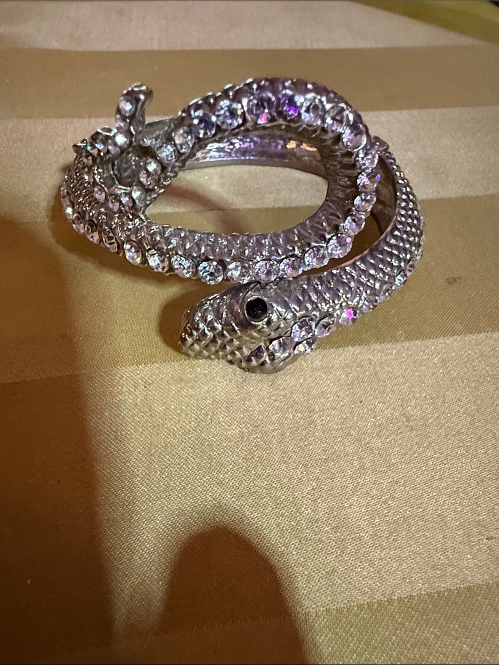 Silver Crystal Snake bracelet